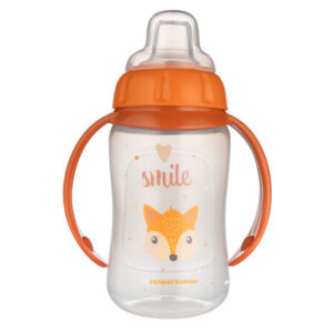 CANPOL BABIES FLASICA/SOLJA SA KLJUNOM I RUCKAMA 56/512 "HAPPY ANIMALS -  320ML ORANGE