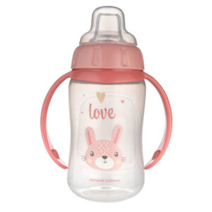 CANPOL BABIES FLASICA/SOLJA SA KLJUNOM I RUCKAMA 56/512 "HAPPY ANIMALS - 320ML PINK