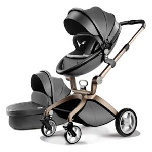 HOT MOM KOLICA ZA BEBE 2u1 (F22) - DARK GREY (sportsko sediste+korpa)