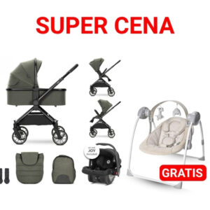 LORELLI KOLICA ZA BEBE REYA 3u1 - GREEN I GRATIS LEZALJKA PORTOFINO
