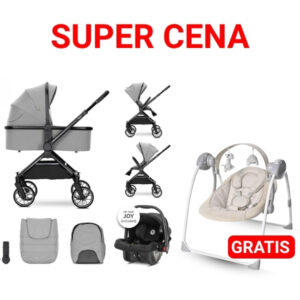 LORELLI KOLICA ZA BEBE REYA 3u1 - GREY I GRATIS LEZALJKA PORTOFINO